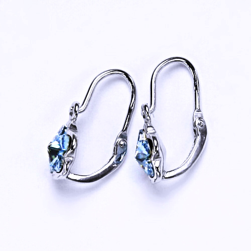 1 Stříbrné dětské náušnice s krystalem Swarovski (barva Akvamarine)NK 1297 