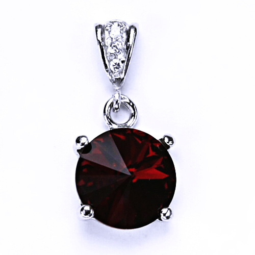 Stříbrný přívěšek s krystalem Swarovski Rivoli (barva Siam)P 1188/2 