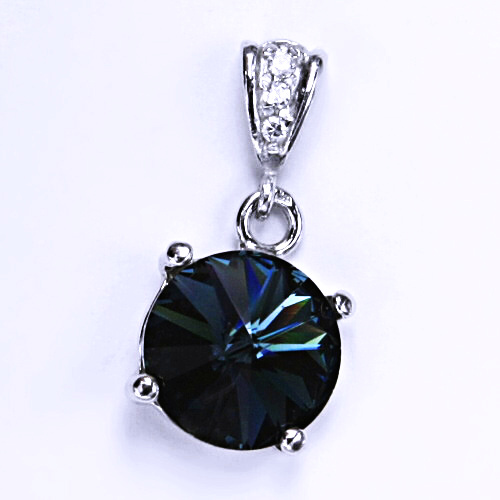 Stříbrný přívěšek s krystalem Swarovski Rivoli (barva Montana)P 1188/2 