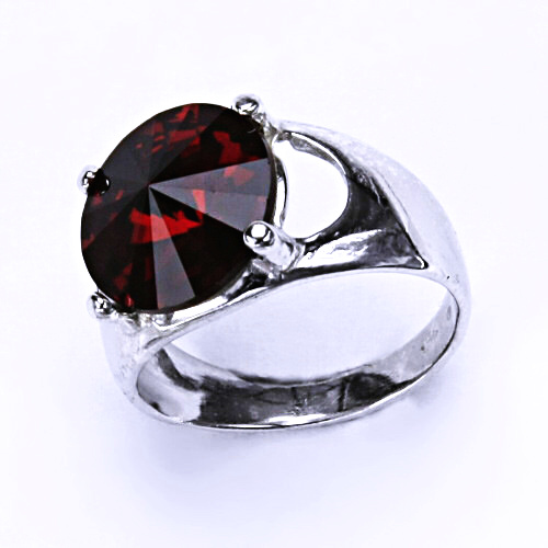 Stříbrný prsten s krystalem Swarovski Rivoli (barva Siam) T 1188