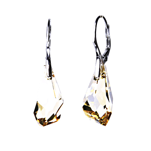 Stříbrné náušnice se Swarovski krystalem, patent NK 1295