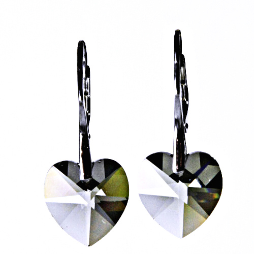 Stříbrné náušnice, šperky, Swarovski krystal, patent 1,NK 1295 