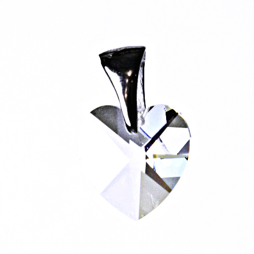 Stříbrný přívěšek,šperky, Swarovski krystal (čiré srdce 14mm) P 1303 