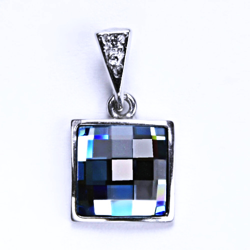 Stříbrný přívěšek,šperky, Swarovski krystal (akvamarin) P 1305/16 