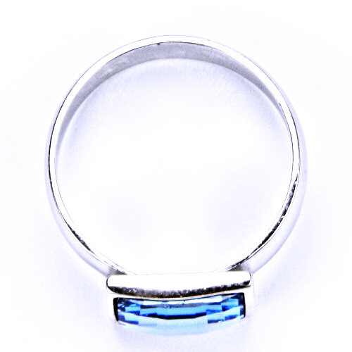 1 Stříbrný prsten, šperky, krystal Swarovski (Akvamarin)T 1305