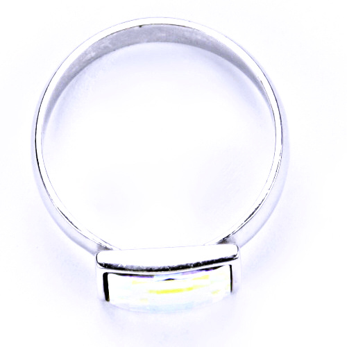 Stříbrný prsten, šperky, krystal Swarovski (AB crystal)T 1305