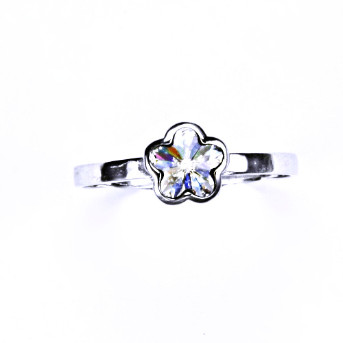 1 Stříbrný prsten s krystalem Swarovski ( Crystal 6 mm)T 1297
