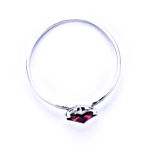 Stříbrný prsten s krystalem Swarovski ( Fuchsia 6 mm)T 1297