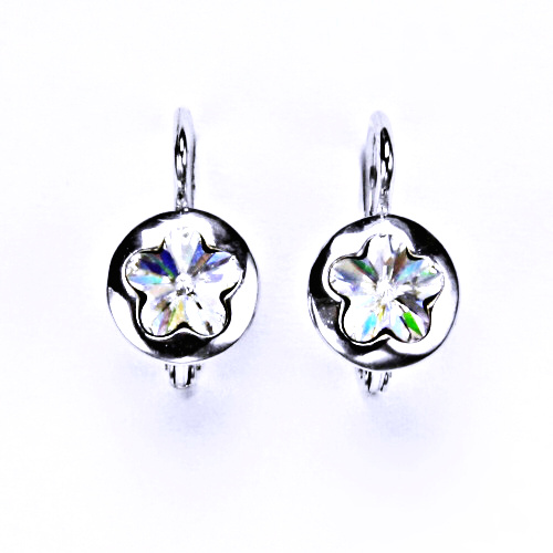 Stříbrné náušnice, šperky, Swarovski krystal, patent 2, NK 1300 čiré