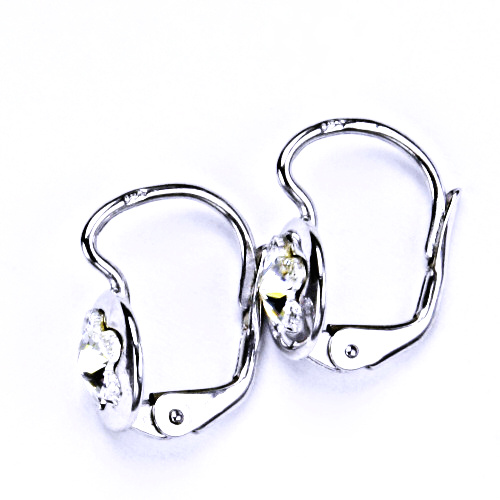 Stříbrné náušnice, šperky, Swarovski krystal, patent 2, NK 1300 čiré