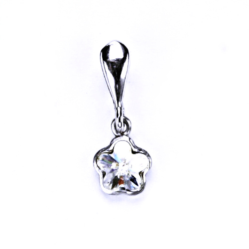 Stříbrný přívěšek s krystalem Swarovski (kytička 6 mm - Crystal čirý) P 1297/22 