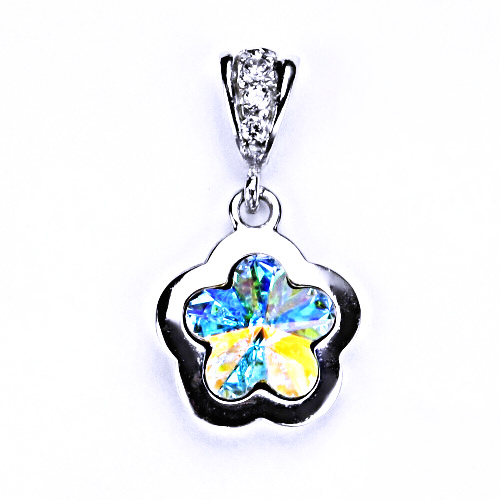 Stříbrný přívěšek s krystalem Swarovski (AB Crystal 10 mm) P 1296/2 