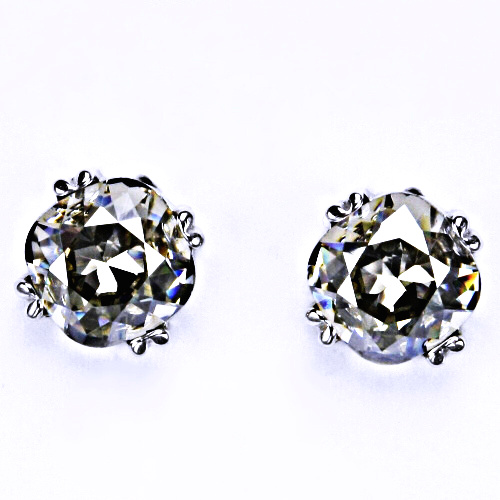 Stříbrné náušnice, Swarovski krystal, šroubek 1, NŠ 1225 Silver shade