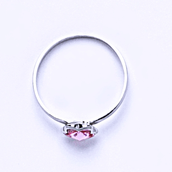 Stříbrný prsten s krystalem Swarovski (Light rose 6 mm)T 1297