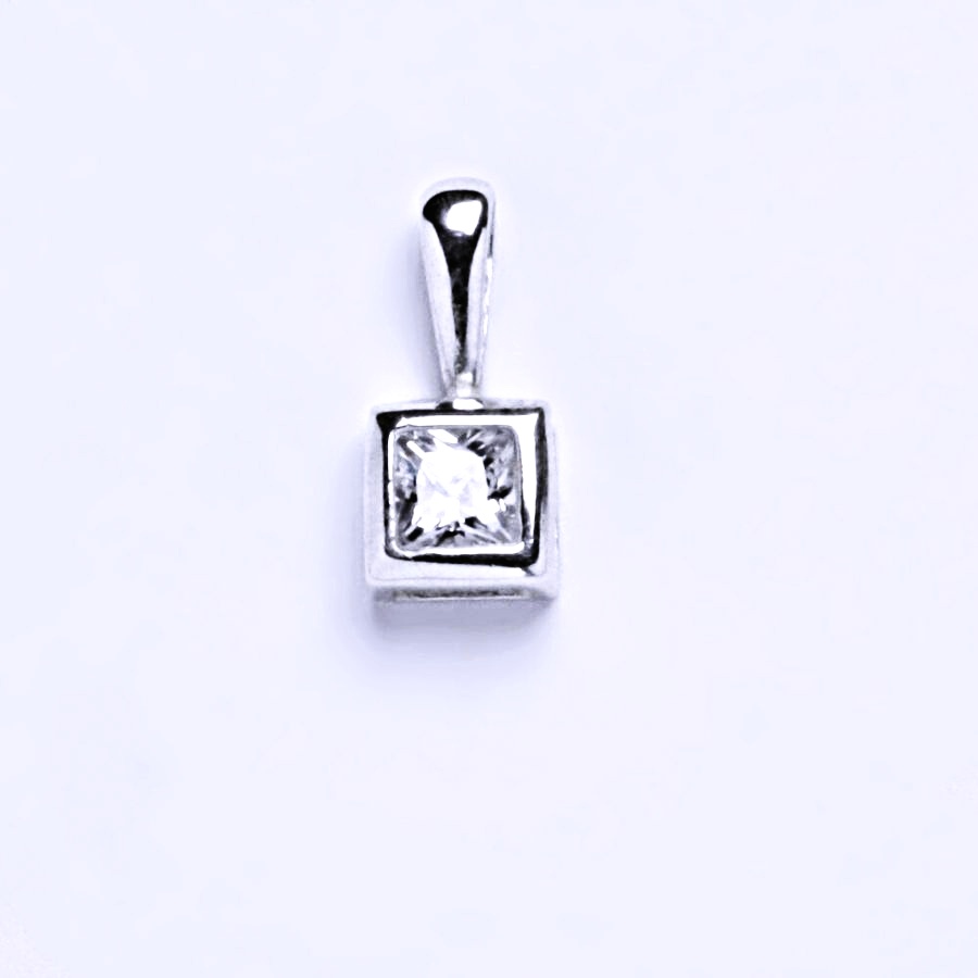 Stříbrný přívěšek s čirým zirkonem, šperky 1, P 1031 