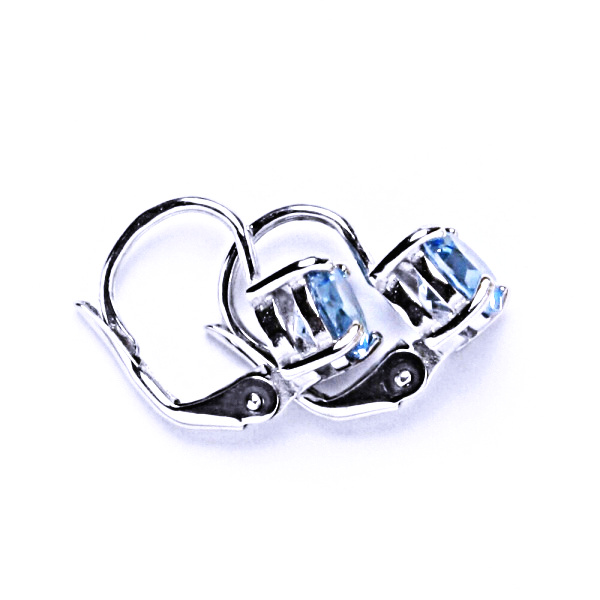Stříbrné náušnice, přírodní topaz swiss, náušnice na klapku, NK 1250 