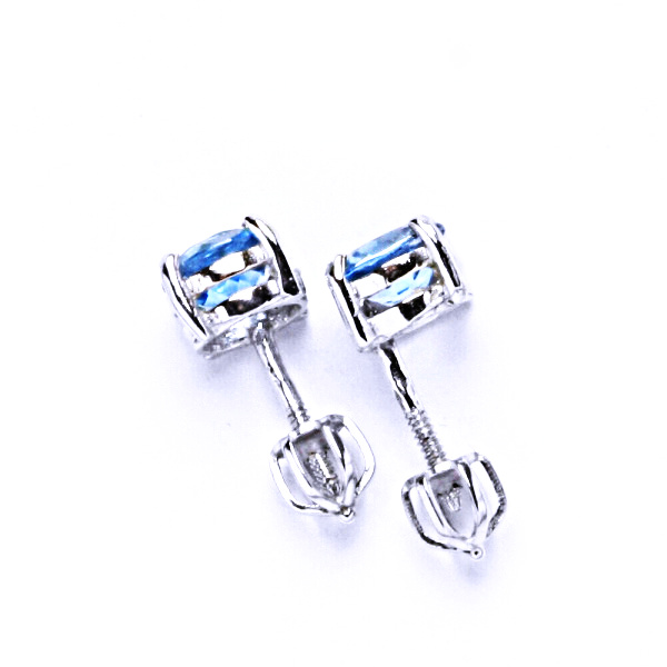 Stříbrné náušnice, přírodní topaz swiss, náušnice na šroubek, NŠ 1250 