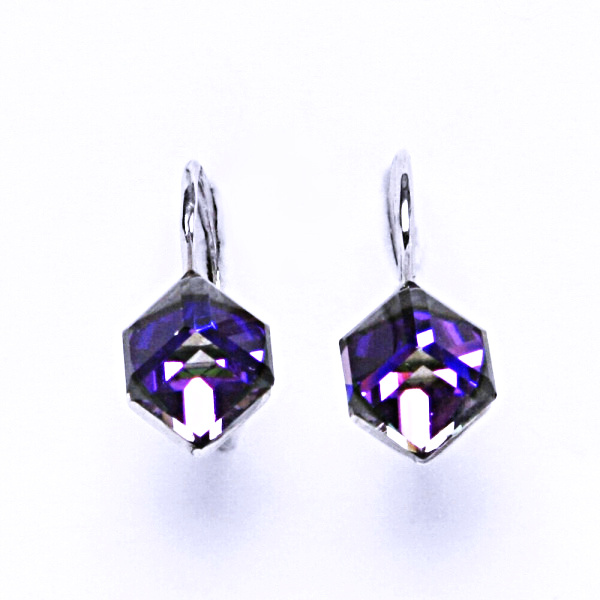 Stříbrné náušnice, krystal Swarovski, heliotrop, šperky s krystaly, NK 1230 