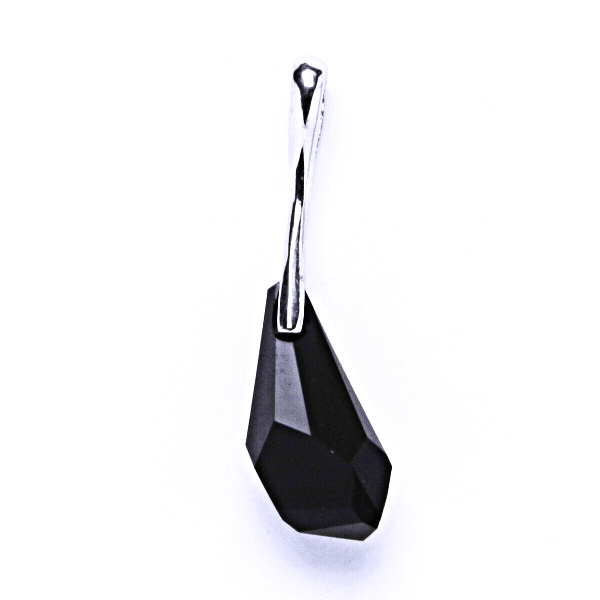 Stříbrný přívěšek,šperky, Swarovski krystal (17mm jet-černá) P 1295