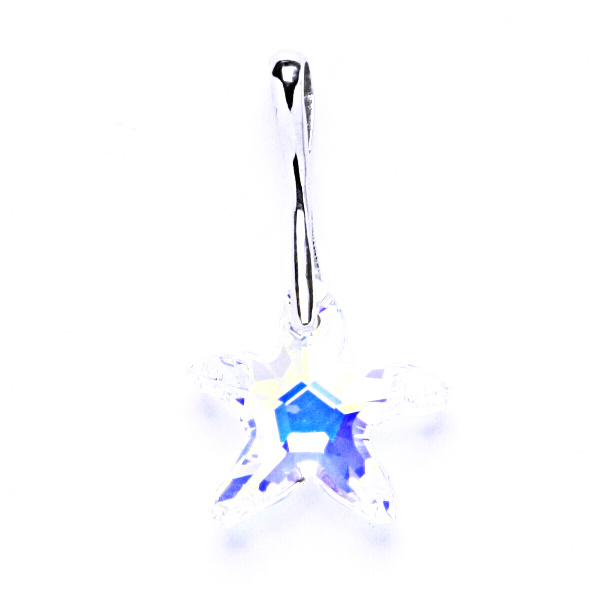 Stříbrný přívěšek,šperky, Swarovski krystal(mořská hvězda AB crystal 16 mm)P 1295 