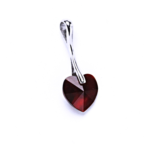 Stříbrný přívěšek,šperky, Swarovski krystal (srdce 10mm-siam) P 1295