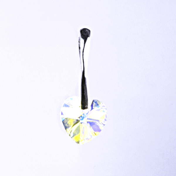 Stříbrný přívěšek,šperky, Swarovski krystal (srdce AB crystal 10mm) P 1295 
