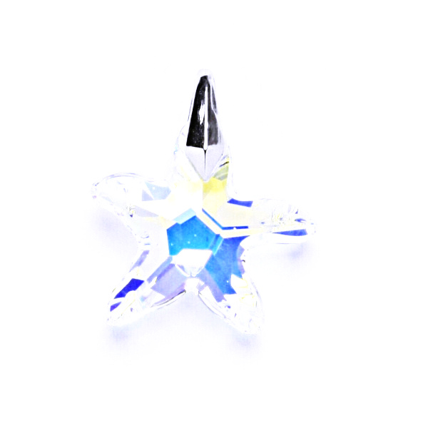 Stříbrný přívěsek s krystalem Swarovski (hvězda 16 mm AB krystal), P 1310