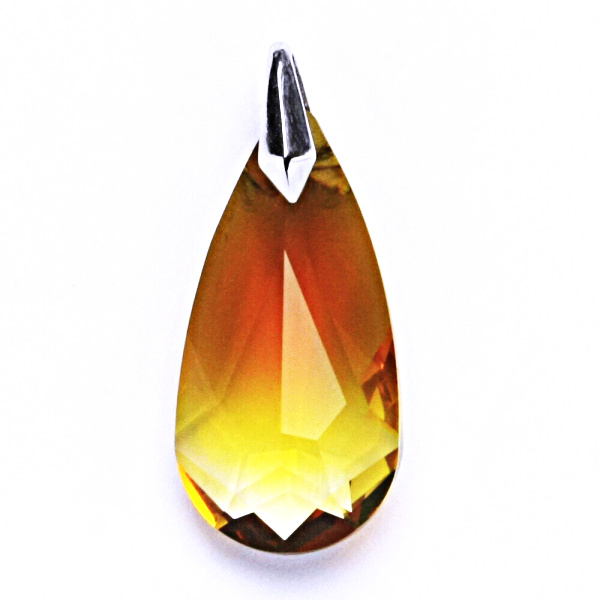 Stříbrný přívěsek s krystalem Swarovski (25 mm slza barva oranž), P 1310