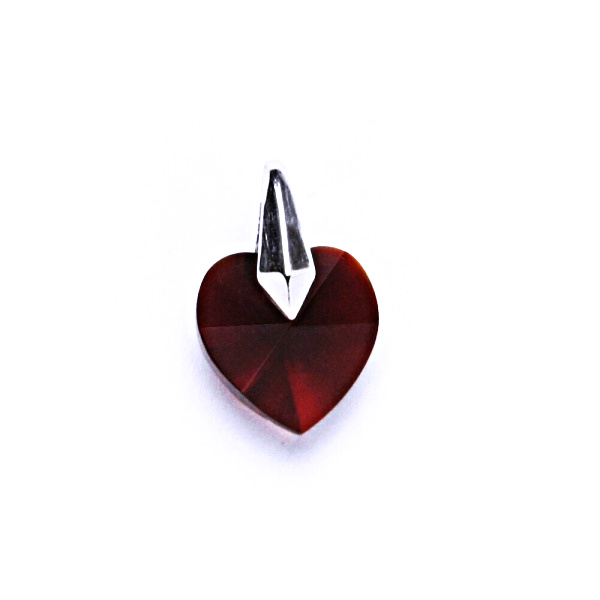 Stříbrný přívěsek s krystalem Swarovski (srdce 10 mm light siam) P 1310 