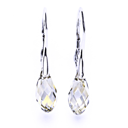 Stříbrné náušnice s krystaly Swarovski (brioleta 13 mm silver shade), NK 1295