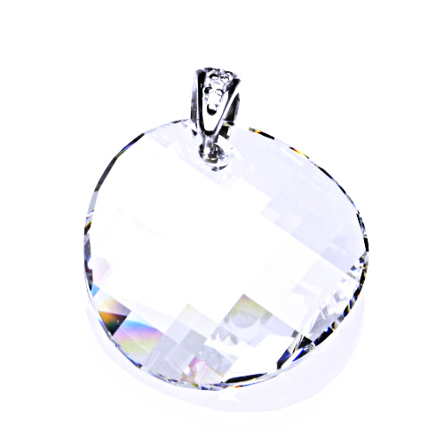Stříbrný přívěsek s krystalem Swarovski (kolečko 28 mm čiré brus)P 1306 