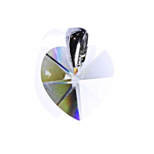 Stříbrný přívěsek s krystalem Swarovski black diamond, srdce, P 1302