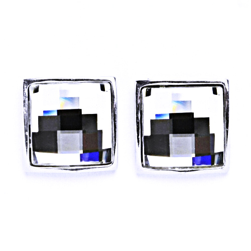 Stříbrné náušnice na šroubek s krystaly Swarovski Crystal čiré, NŠ 1305 
