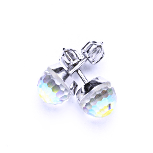Náušnice stříbrné s krystalem Swarovski AB, disco koule Nš 1311