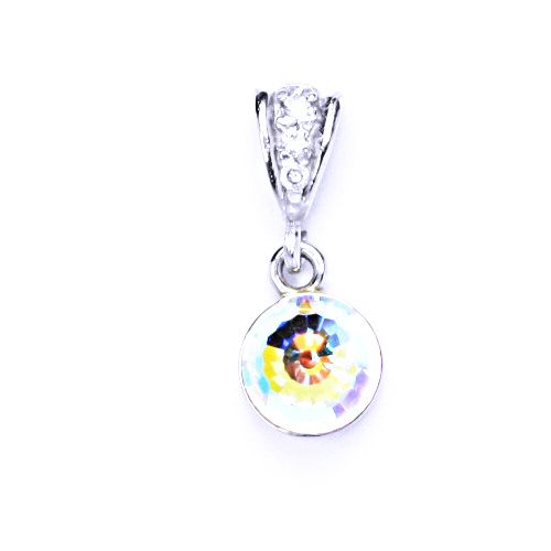 Přívěšek stříbrný s krystalem Swarovski koule disco krystal AB, P 1311