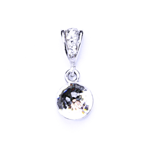 1 Přívěšek stříbrný s krystalem Swarovski koule disco krystal čirý, P 1311