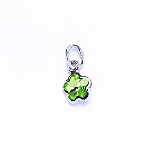 Stříbrný přívěšek s krystalem Swarovski (kytička 6 mm Peridot)P 1297 