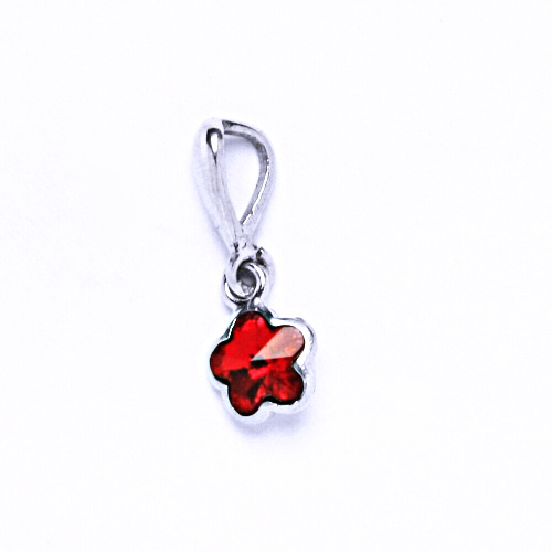 Stříbrný přívěšek s krystalem Swarovski (kytička 6 mm - Light Siam)P 1297/22 