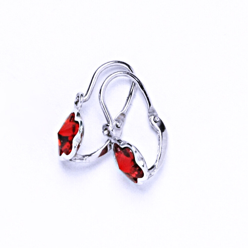 Stříbrné dětské náušnice s krystalem Swarovski (barva light siam)NK 1297 