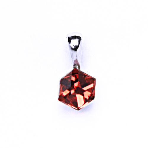 Stříbrný přívěšek s krystalem Swarovski (Padparadscha 6x6 mm)P 1230 