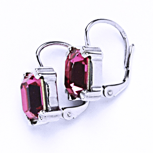 Stříbrné náušnice se Swarovski krystalem rose, NK 1201