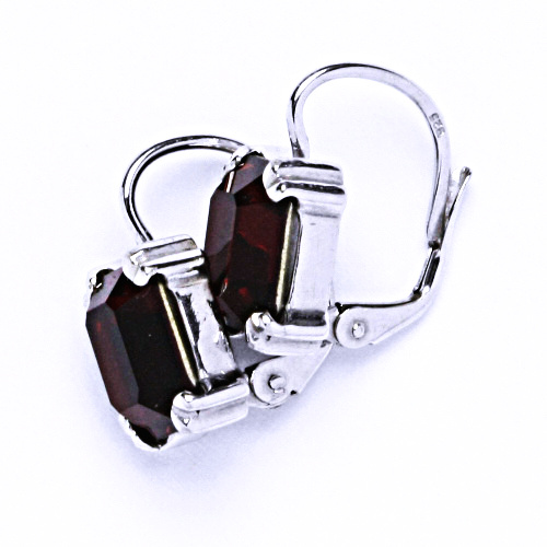 Stříbrné náušnice se Swarovski krystalem siam, NK 1201