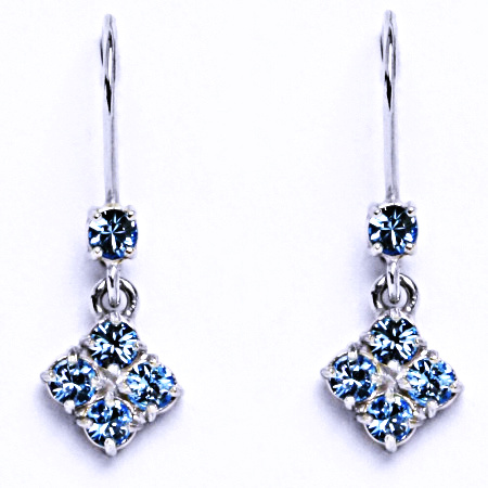 Stříbrné náušnice se Swarovski krystalem akvamarín NK 1324V