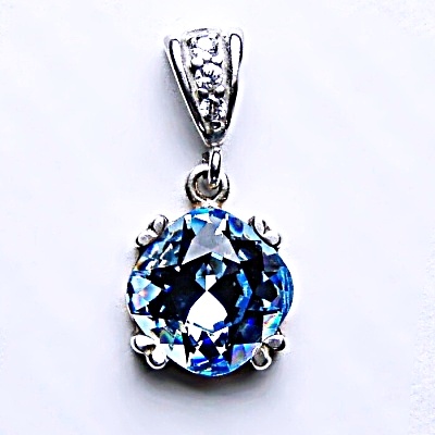 Stříbrný přívěšek, Swarovski krystal, akvamarin, šperky se swarovski krystaly, P 1225/2 