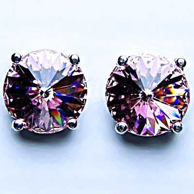 Stříbrné náušnice,krystal Swarovski,light rose, šperky s krystaly, NŠ 1188 