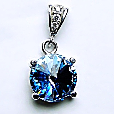 Stříbrný přívěšek,krystalem Swarovski,akvamarin, šperky s krystaly, stříbro, P 1188/2 
