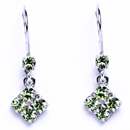Stříbrné náušnice se Swarovski krystalem chryzolit NK 1324V