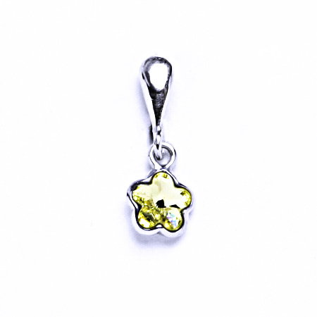 Stříbrný přívěsek s krystalem Swarovski kytička 6 mm Jonquil,P 1297 