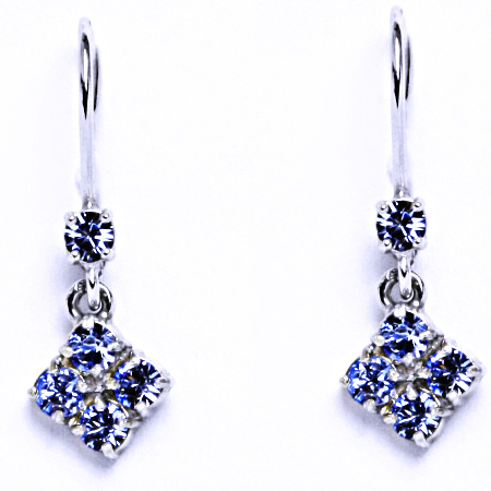 Stříbrné náušnice se Swarovski krystalem light safír NK 1324V