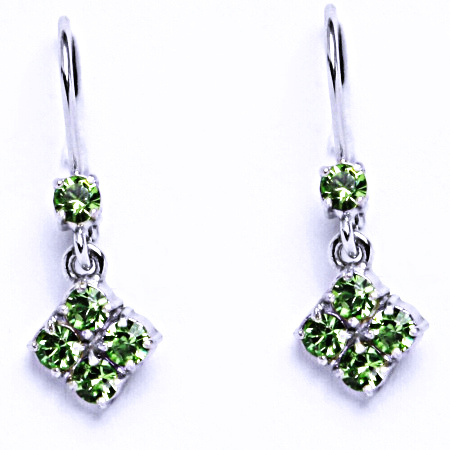 Stříbrné náušnice se Swarovski krystalem peridot NK 1324V